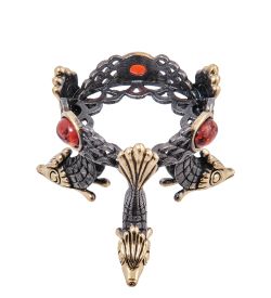 Народные промыслы AM-3996 Подсвечник «Рыбы» (латунь, янтарь)