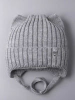 Шапка для девочки с ушками осенняя