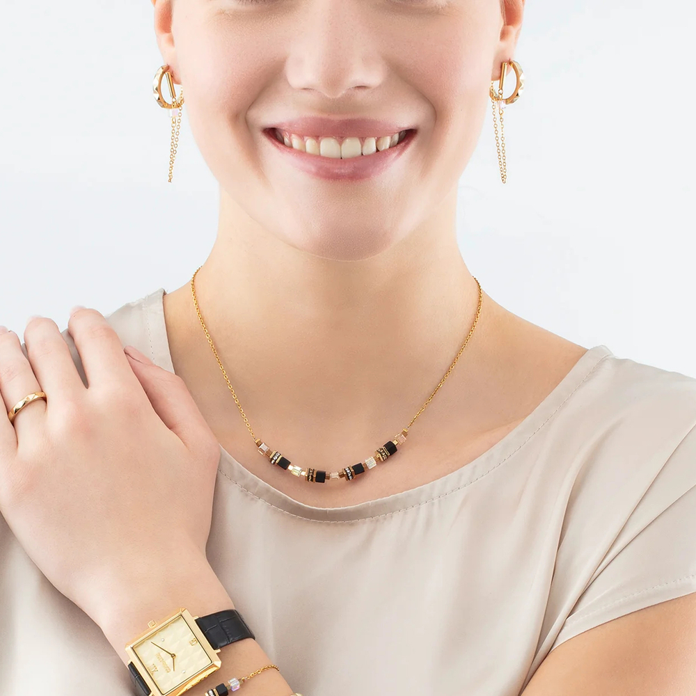 Серьги Coeur de Lion Black-Gold 5076/21-1316