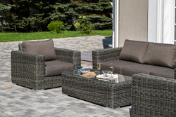 "Боно" лаунж-зона из искусственного ротанга, цвет графит