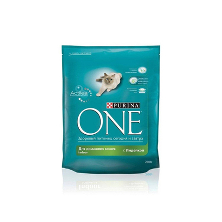 Сухой корм для домашних кошек Purina ONE Индейка 200 гр