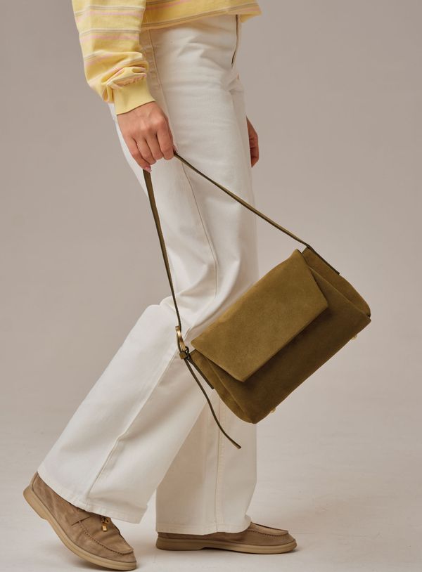 Замшевая сумка Nova DBR 31391 белый мох