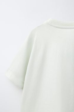 ZARA ФУТБОЛКА С НАДПИСЬЮ, СВЕТЛО-ЗЕЛЕНЫЙ