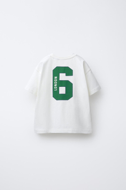 ZARA ФУТБОЛКА С НАДПИСЬЮ, БЕЛЫЙ