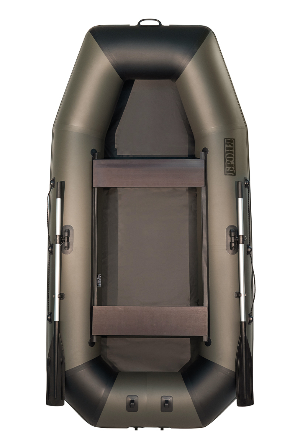 Броня-300 М хаки-черный (лодка ПВХ с усилением)