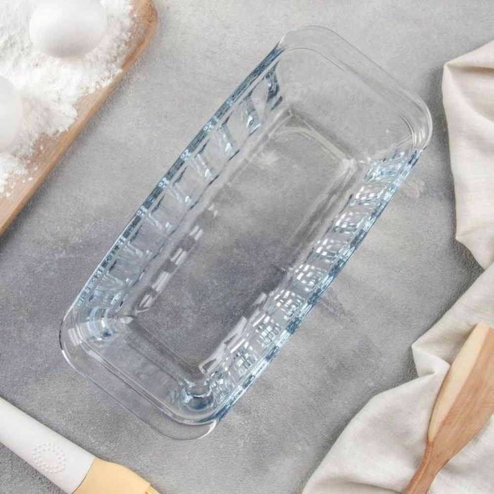 Форма для выпечки стекло, 10х12 см, 1.12 л, прямоуг, Borcam, 59894