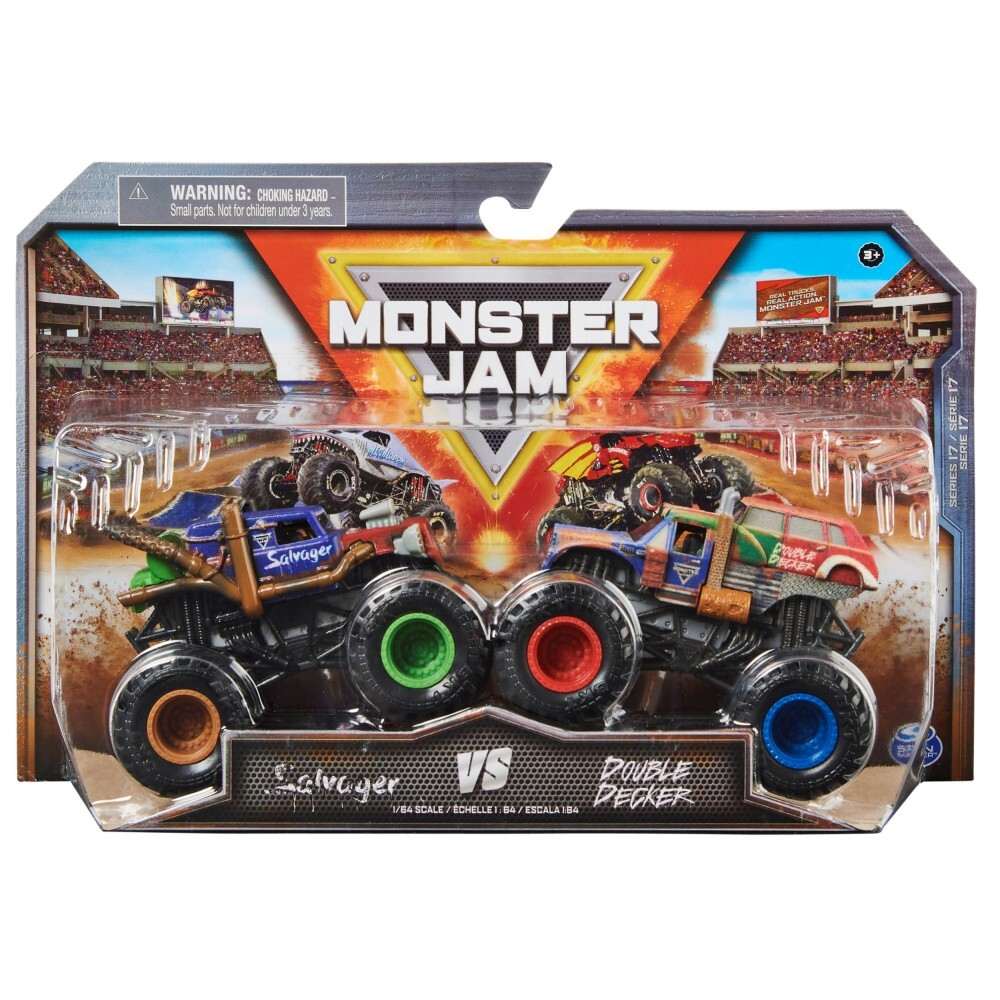 Spin Master Monster Jam - Salvager против супервнедорожных грузовиков Дабл Декер 1:64 20136980 / артикул   58702 6064128 20136980  / GTIN 778988380574