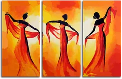 Модульная картина "Страстные танцовщицы"