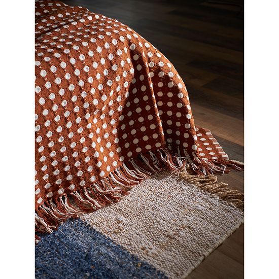 Покрывало из хлопка polka dots карамельного цвета из коллекции essential, 180х250 см