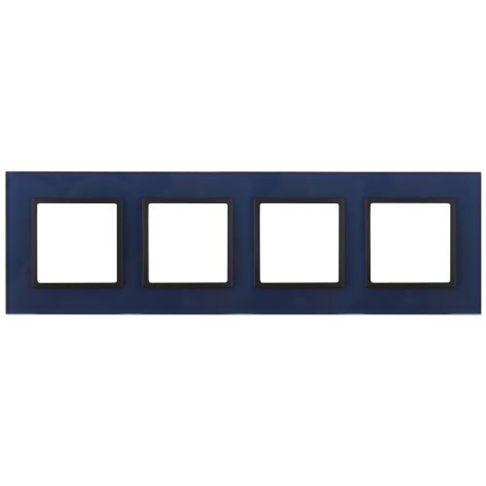 Рамка 4-м 14-5104-29 стекло Elegance синий+антрацит ЭРА Б0034537