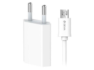 Сетевое зарядное устройство Devia Smart Charger Suit Micro USB (002960) 5V 1A (White)