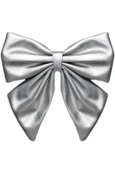 Елочное украшение Бант, 300 мм., серебро, Эко-кожа, ПромЕлка (БТ3-300SILVER)