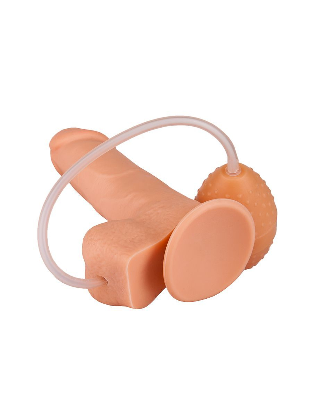 LOVETOY 15,5 см – реалистичный фаллоимитатор на присоске с грушей для эякуляции, телесный