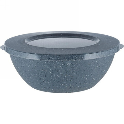 Миска пластиковая 3л с крышкой «Stone» темный камень