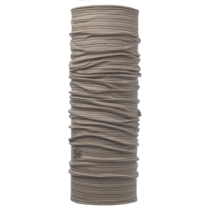 Тонкий шерстяной шарф-труба Buff Walnut Brown Stripes Фото 1