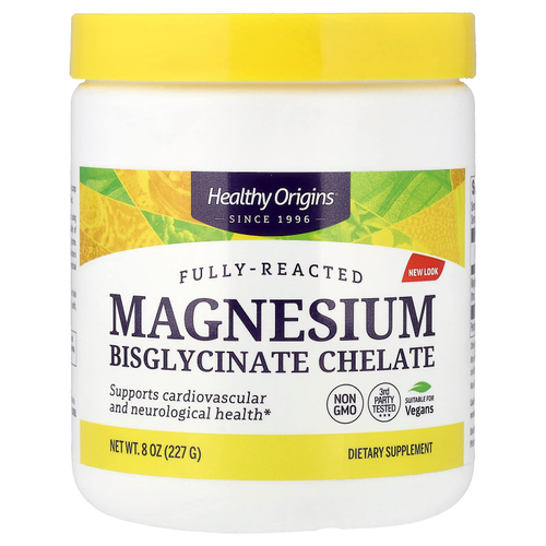 Healthy Origins, хелатный бисглицинат магния, 227 г (8 унций)