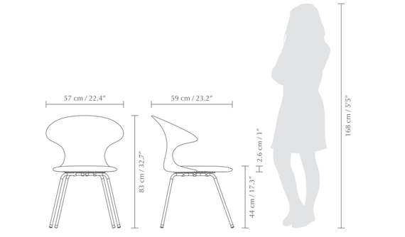 Стул Umage Time Flies, серый твид, экокожа, ножки хром