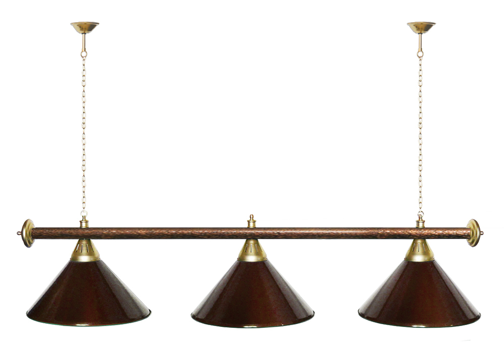 Лампа STARTBILLIARDS 3 пл. (плафоны зеленые,штанга золотая,фурнитура золото)