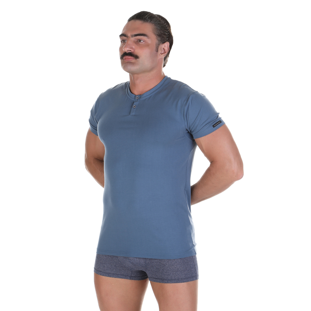 Мужская пижама (футболка и шорты) голубая BALDESSARINI 95014/4006 820