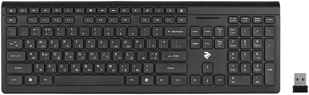 КЛАВИАТУРА 2E KS210 SLIM WL BLACK