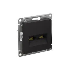 Розетка компьютерная 2-м AtlasDesign RJ45 кат.5E механизм карбон SE ATN001085