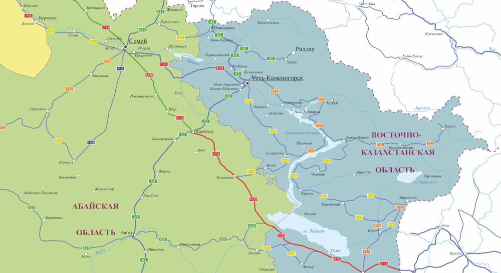 Карта «Автомобильные дороги Республики Казахстан» 150 х 230 см( 2026 год)