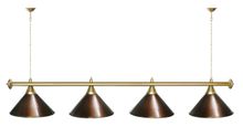 Лампа STARTBILLIARDS 4 пл. (плафоны хром,штанга зеленая,фурнитура золото)