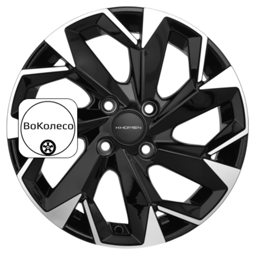 6x15/4x100 ET39 D56,6 KHW1508 (Cobalt) Black-FP Khomen Wheels