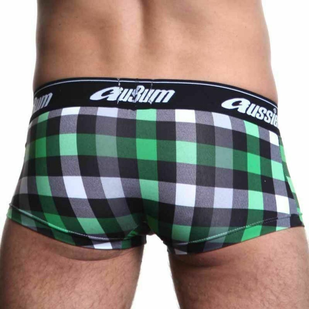 Мужские трусы хипсы зеленые в клетку Aussiebum zAB00346