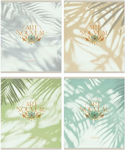 Тетрадь А5 48л кл. Полином "Арт-деко - тени" софт-тач, 4 дизайна