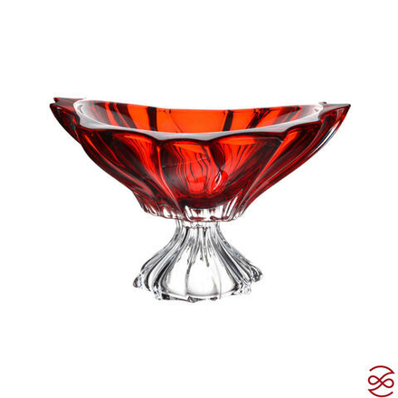 Фруктовница на ножке Aurum Crystal Plantica 33 см red