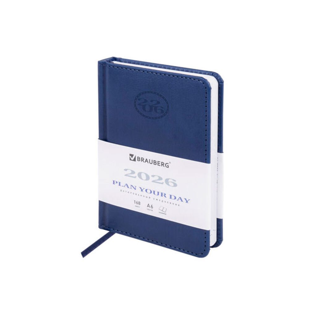 Ежедневник датированный А6 BRAUBERG "Favorite" синий (117250)