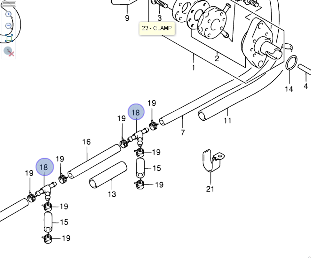 Тройник топливной системы Suzuki