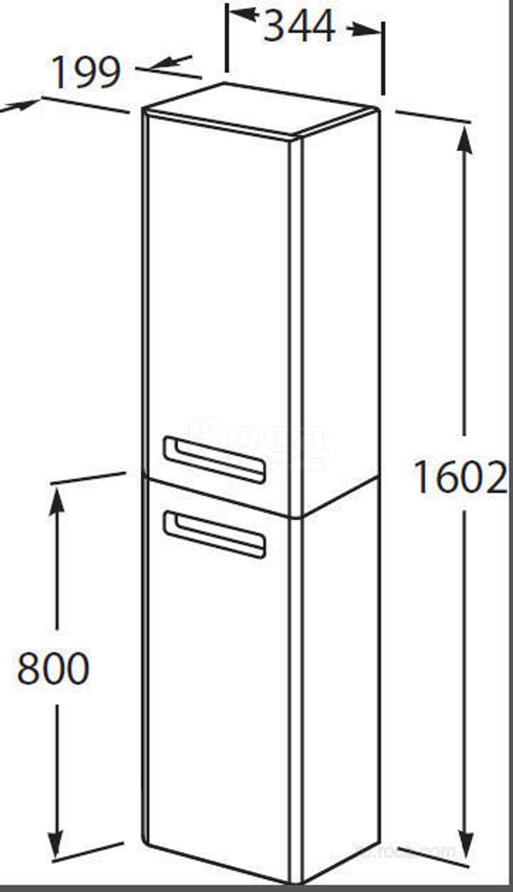 Шкаф - колонна Roca The Gap R цвет белый глянец ZRU9302883