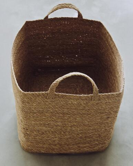 Zara Home Корзина из морской травы, цвет бежевый, 40 см