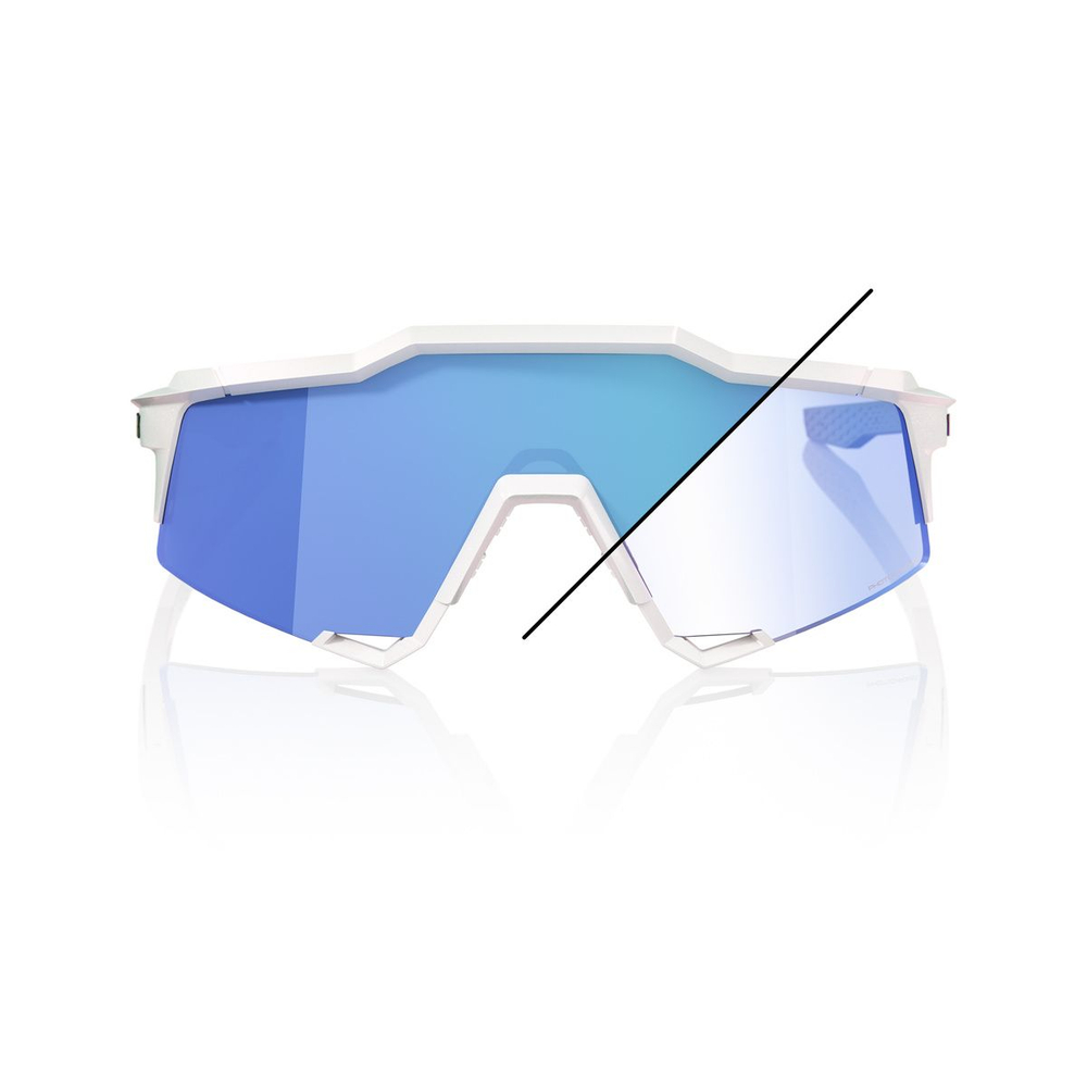 Спортивные очки с диоптриями 100% SPEEDCRAFT LE Bastille - Pearl White Glitter - Blue Mirror Photochromic Lens