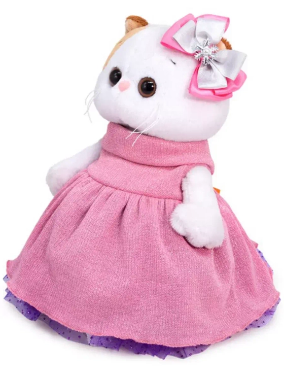 Мягкая игрушка Кошечка Ли-Ли в платье с люрексом 24 см