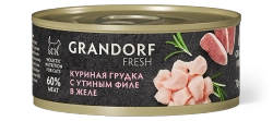 Консервы Grandorf Fresh для взрослых кошек (Куриная грудка с утиным филе в желе)