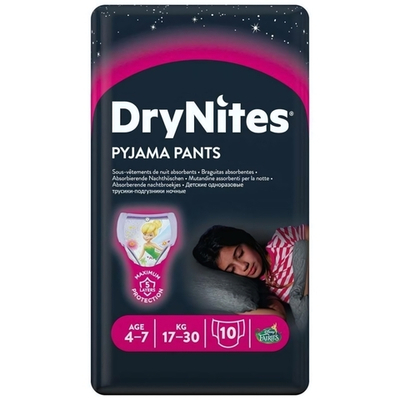 ХАГГИС Трусики Драй Найтс 4-7 лет д/девочек (10 шт.)