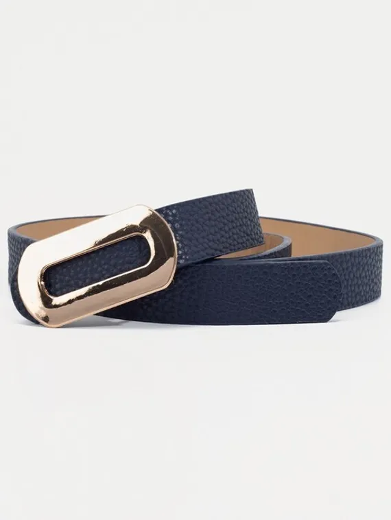 Ремень женский, ширина - 2,3 см, пряжка металл, цвет синий