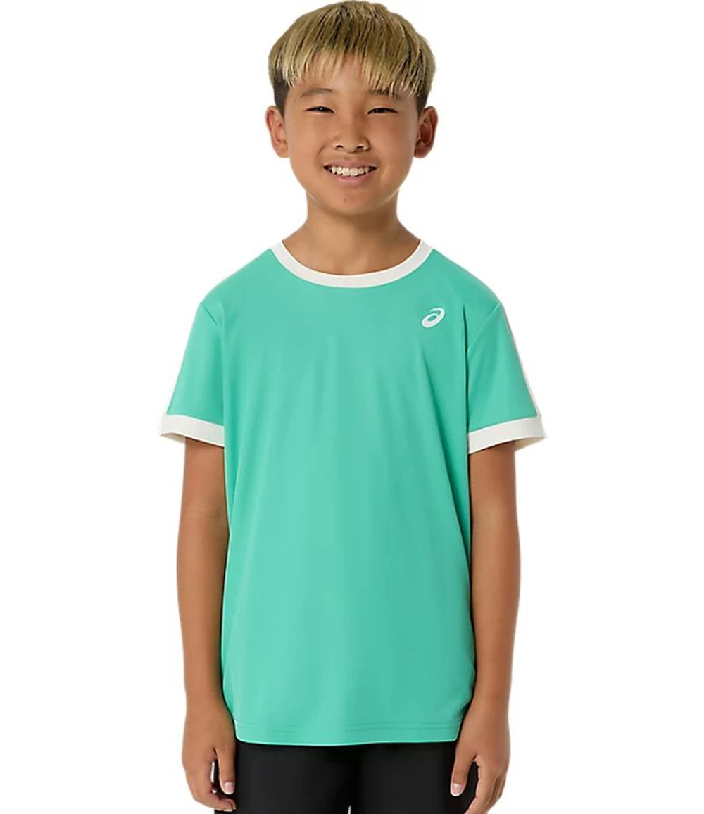 Детская теннисная футболка Asics Boys Short Sleeve - aurora green