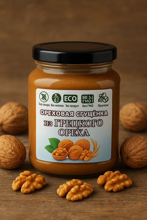 Ореховая сгущенка из грецкого ореха, без сахара и молока, 300гр