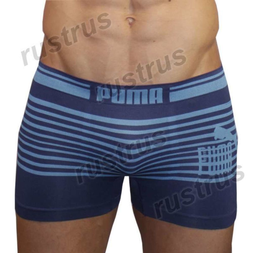 Мужские трусы боксеры темно-синие бесшовные PUMA