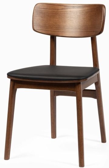 Стул Tacy деревянный с черной подушкой из экокожи