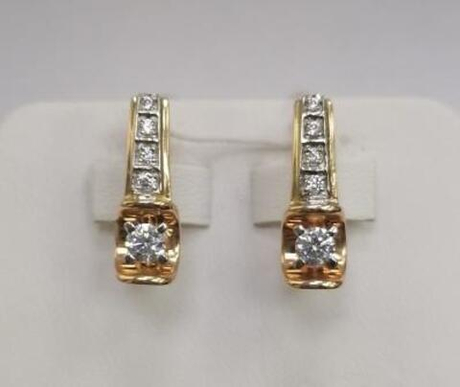 Серьги из золота с фианитами