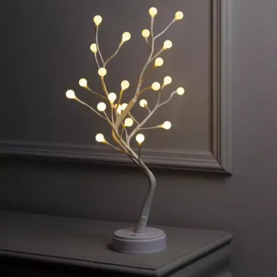 Куст Жемчужины 45 см., 24 теплых LED, пост.свечение, батарейки ААх3, USB, Luazon Lighting (7943792)