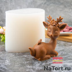 Силиконовый молд 3D «Олень мама с птичкой»