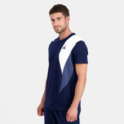 Мужское теннисное поло Le Coq Sportif N°1 T-Shirt Men - Dark Blue, White