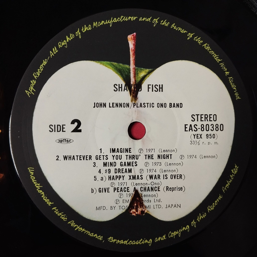 Винтажная виниловая пластинка LP Lennon Plastic Ono Band Shaved Fish (Japan 1980) (No Obi)