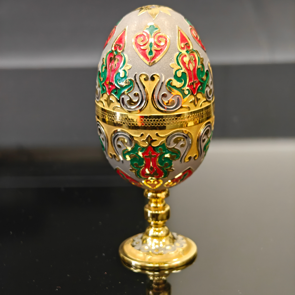 Сувенир Яйцо-рюмки "Узорное" с эмалью (златоустоуская гравюра)